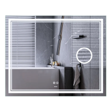 Дзеркало MIXXUS PREMIUM QUADRO MR20-100x80 з LED Touch, Anti-fog, димером, рег. яскравості, лінзою (MP6623)