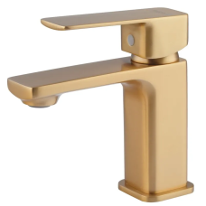 Змішувач для умивальника HAIBA KUBUS 001 BRUSHED GOLD (Колір матове золото) (HB9622)