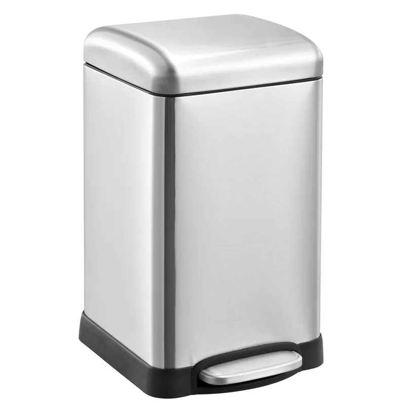 Відро для сміття з плавним закриттям квадратне MIXXUS STYLE-TC0106 SS COLOR 6л (колір нержавійка) (MI7092)