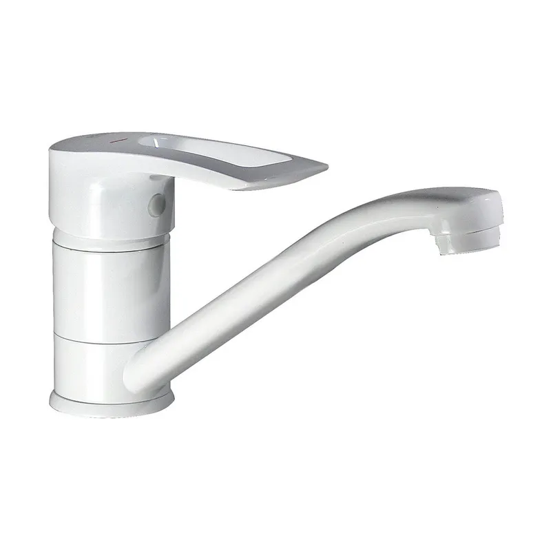 Змішувач для умивальника HAIBA HANSBERG 004-15CM WHITE (Колір білий) (HB0189)