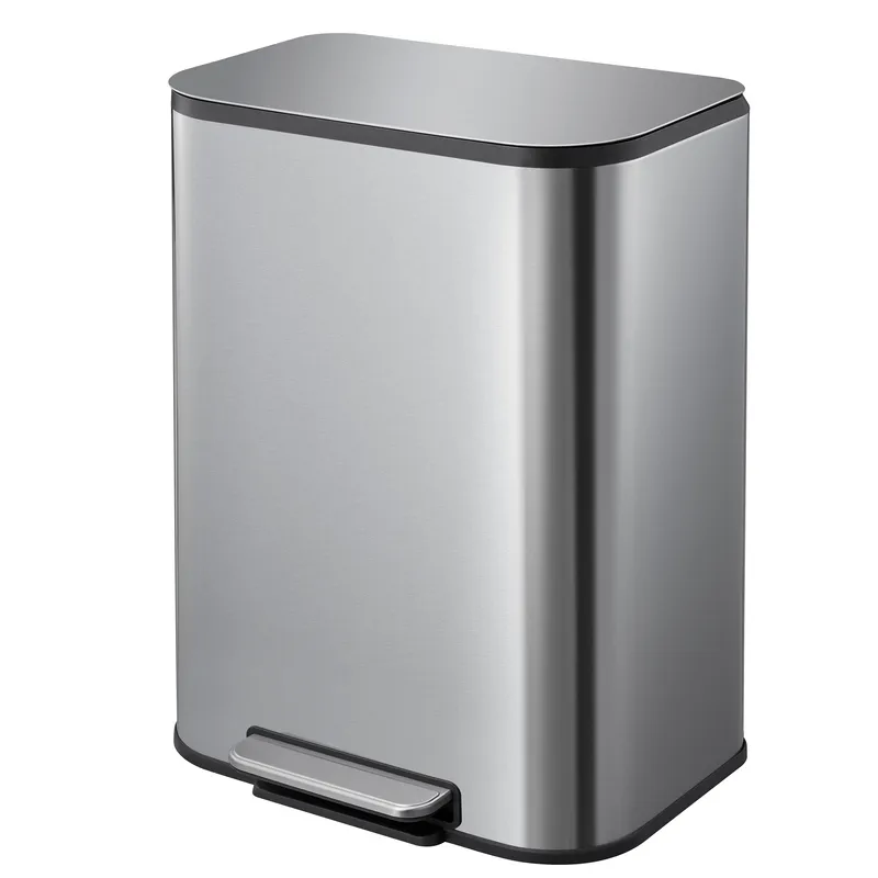 Відро для сміття з плавним закриттям прямокутне MIXXUS CUBIC-TC0105 SS COLOR 5л (колір нержавійка) (MI7088)