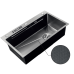 Мийка з нерж. сталі MIXXUS PREMIUM MH7545-SET-05 MICRO DECOR NANO-BLACK (3.0/0.8) комплект (Колір графіт) (MX9633)