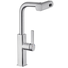 Змішувач для кухні MIXXUS PREMIUM HAMMER 014 з висувним виливом (Колір хром) (MI6953)