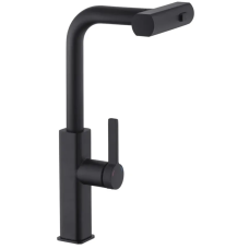 Змішувач для кухні MIXXUS PREMIUM HAMMER 014 BLACK з висувним виливом (Колір чорний) (MI6954)