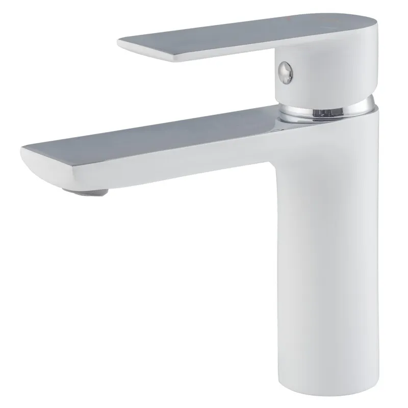 Змішувач для умивальника HAIBA ALEX 001 WHITE-CHROME (Колір білий хром) (HB9562)