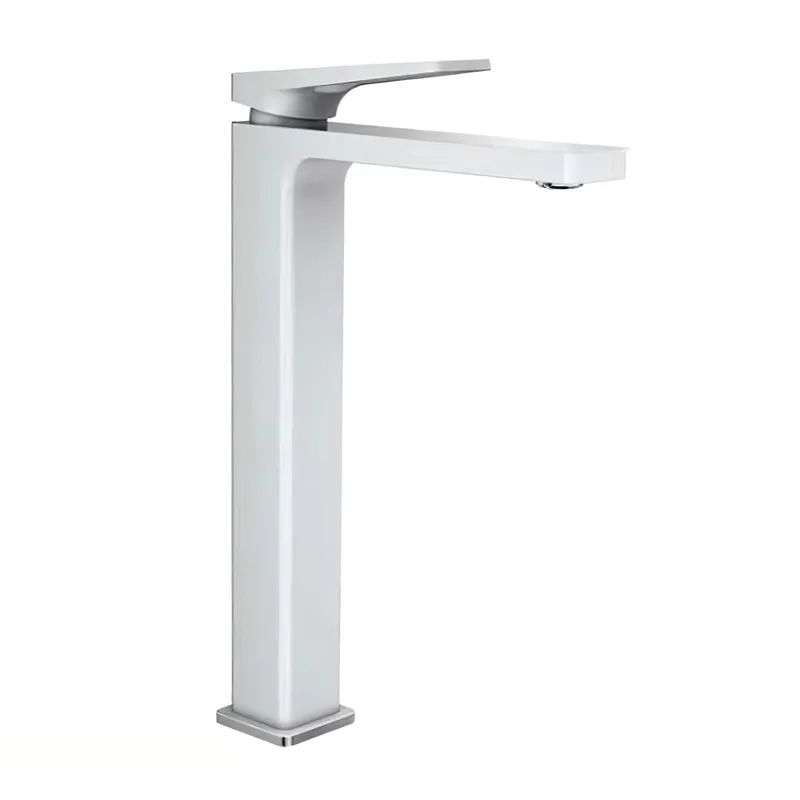 Змішувач для умивальника високий MIXXUS PREMIUM GROG 001 HIGH WHITE (Колір білий/хром) (MI5941)