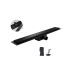 Душовий трап KOER FD08-70x800-GLASS BLACK з нерж. сталі SUS304 70x800мм зі скляною панеллю (Колір чорний) (KR5142)